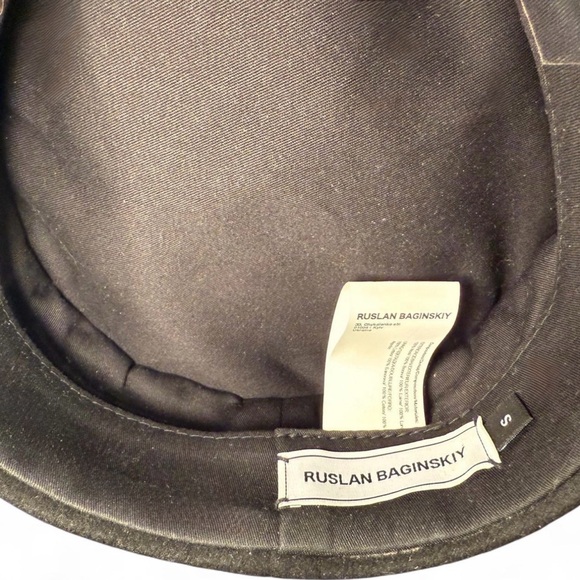 Ruslan Baginskiy Baker Boy Black Embellished Women's Cap - Picture 3 of 6